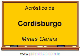 Acróstico da Cidade Cordisburgo