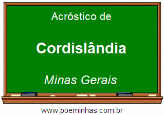 Acróstico da Cidade Cordislândia