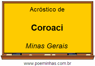 Acróstico da Cidade Coroaci