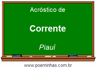 Acróstico da Cidade Corrente