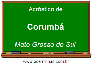 Acróstico da Cidade Corumbá