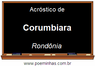 Acróstico da Cidade Corumbiara