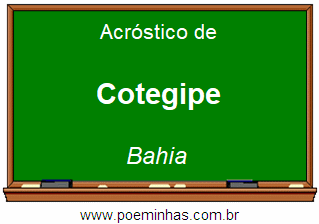 Acróstico da Cidade Cotegipe