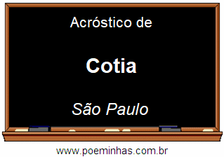 Acróstico da Cidade Cotia