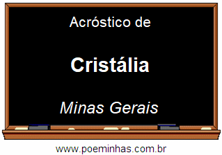 Acróstico da Cidade Cristália