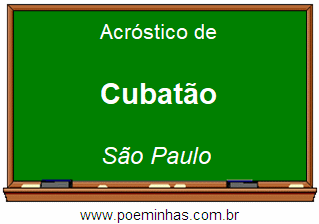 Acróstico da Cidade Cubatão