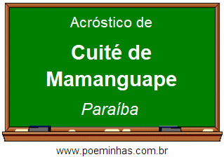 Acróstico da Cidade Cuité de Mamanguape