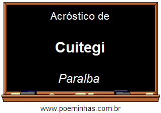 Acróstico da Cidade Cuitegi