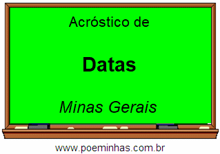 Acróstico da Cidade Datas