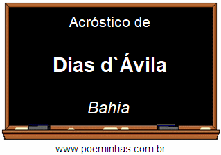 Acróstico da Cidade Dias d`Ávila