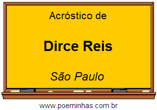 Acróstico da Cidade Dirce Reis