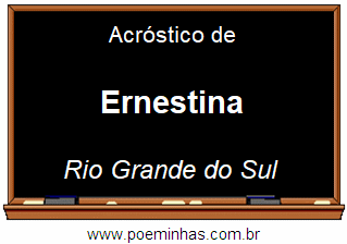 Acróstico da Cidade Ernestina