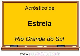 Acróstico da Cidade Estrela