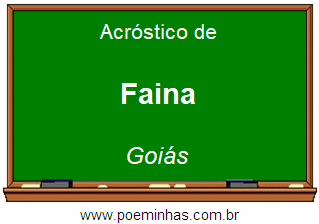 Acróstico da Cidade Faina