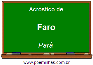 Acróstico da Cidade Faro