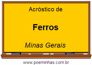 Acróstico da Cidade Ferros