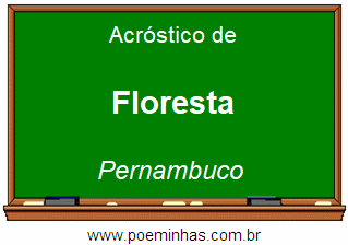 Acróstico da Cidade Floresta