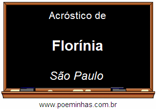 Acróstico da Cidade Florínia