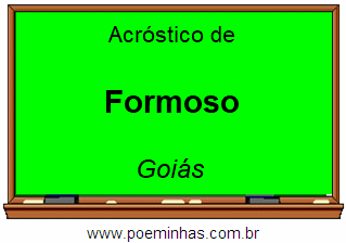 Acróstico da Cidade Formoso