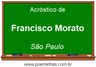 Acróstico da Cidade Francisco Morato