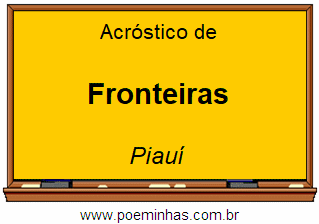 Acróstico da Cidade Fronteiras