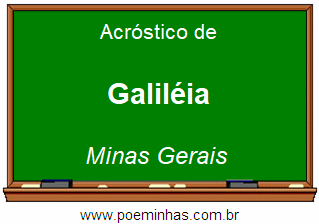 Acróstico da Cidade Galiléia