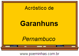 Acróstico da Cidade Garanhuns