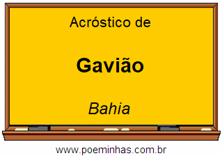 Acróstico da Cidade Gavião