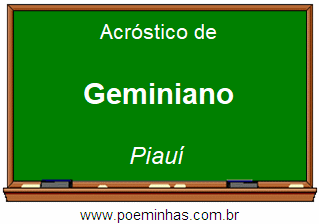 Acróstico da Cidade Geminiano