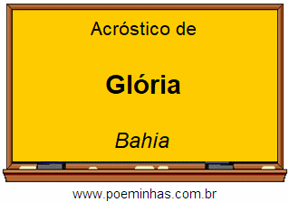 Acróstico da Cidade Glória