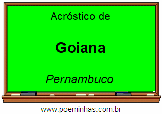 Acróstico da Cidade Goiana