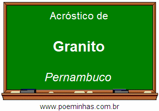 Acróstico da Cidade Granito