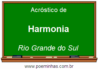 Acróstico da Cidade Harmonia