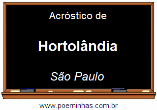 Acróstico da Cidade Hortolândia