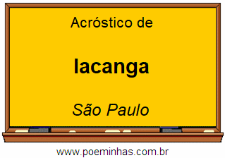 Acróstico da Cidade Iacanga