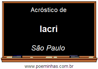 Acróstico da Cidade Iacri