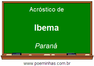 Acróstico da Cidade Ibema