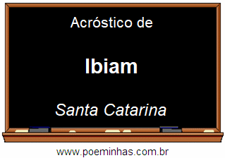 Acróstico da Cidade Ibiam