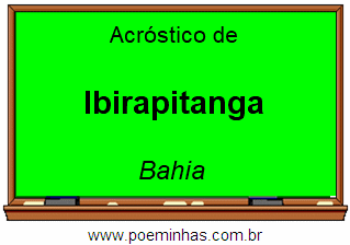 Acróstico da Cidade Ibirapitanga