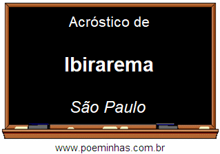 Acróstico da Cidade Ibirarema