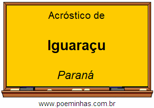 Acróstico da Cidade Iguaraçu