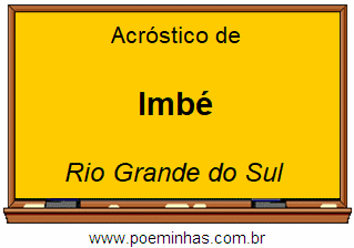 Acróstico da Cidade Imbé