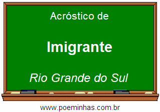 Acróstico da Cidade Imigrante