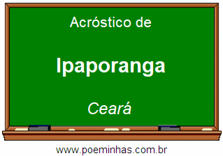 Acróstico da Cidade Ipaporanga