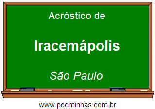 Acróstico da Cidade Iracemápolis