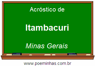 Acróstico da Cidade Itambacuri