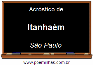 Acróstico da Cidade Itanhaém