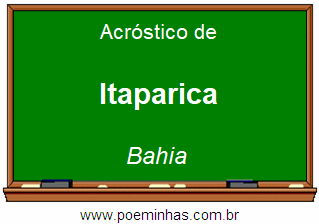 Acróstico da Cidade Itaparica