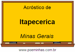 Acróstico da Cidade Itapecerica