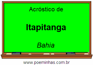 Acróstico da Cidade Itapitanga